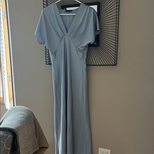 Zara Light Blue V-Neck Women’s Dress
